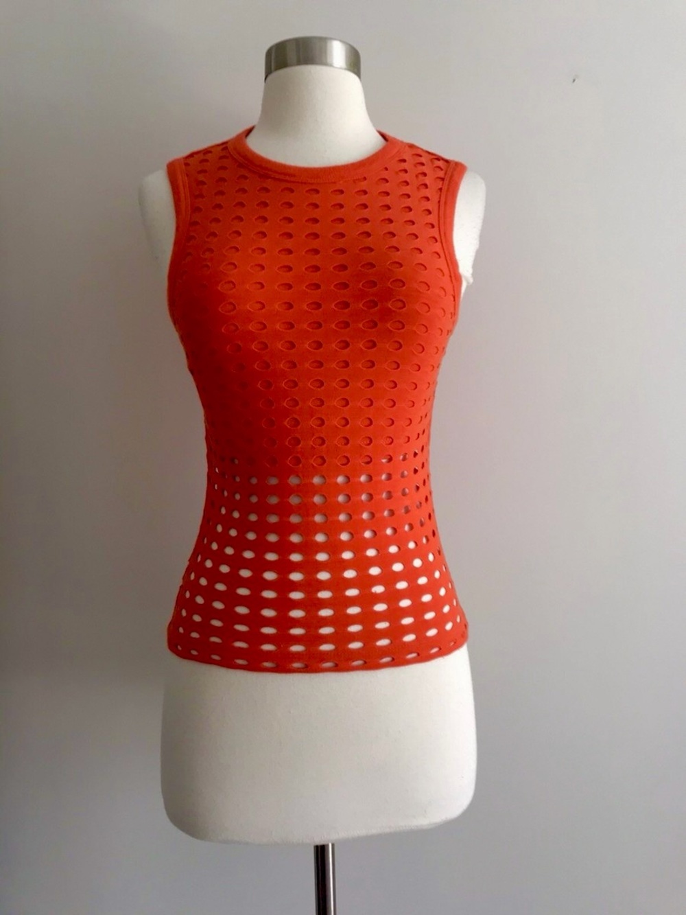 T Alexander Wang Orange Perforated Tank